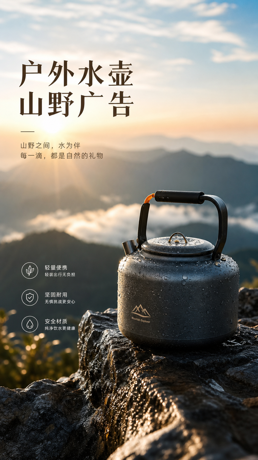 户外水壶山野广告